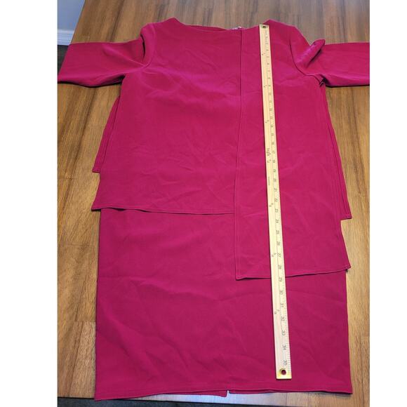 VTG Tom & Linda Platt Pink 60s Luxury Dress Long Sleeve Sz 10 - Picture 9 of 10